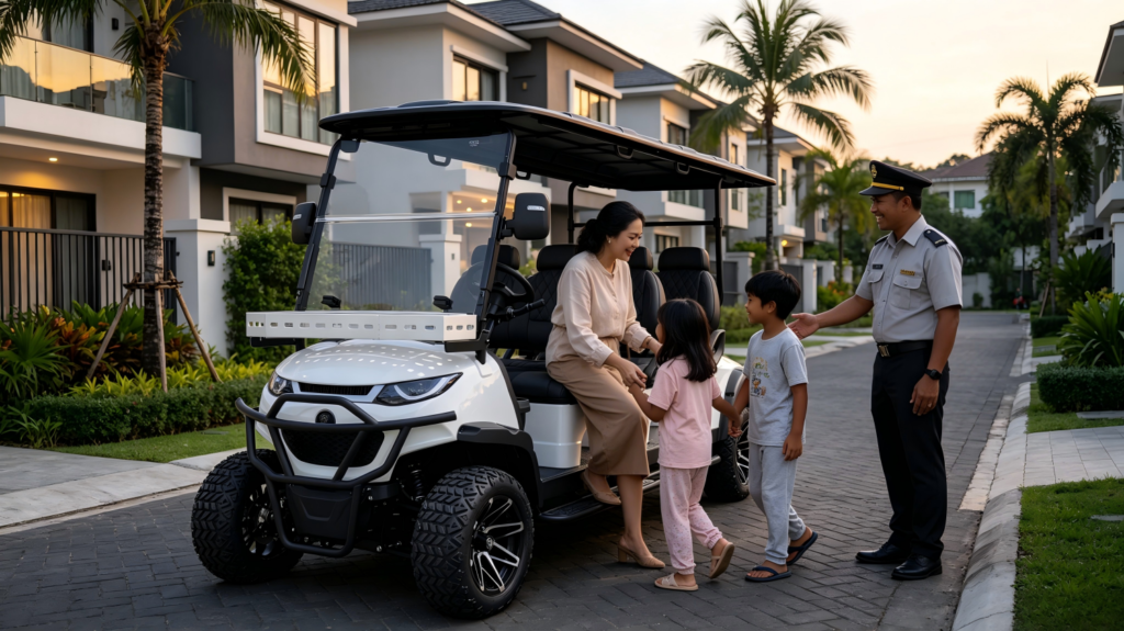 Golf cart listrik untuk kawasan perumahan di Jakarta